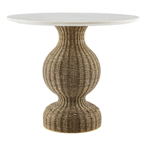 Maklaine Modern / Contemporary Dining Table in White Natural