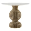 Maklaine Modern / Contemporary Dining Table in White Natural