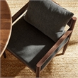 Maklaine Contemporary Solid Elm Wood Frame Dining Armchair in Charcoal