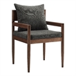 Maklaine Contemporary Solid Elm Wood Frame Dining Armchair in Charcoal
