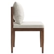 Maklaine Contemporary Solid Elm Wood Frame Dining Side Chair in Salt