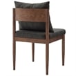 Maklaine Contemporary Solid Elm Wood Frame Dining Side Chair in Charcoal