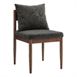 Maklaine Contemporary Solid Elm Wood Frame Dining Side Chair in Charcoal
