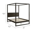 Maklaine Contemporary 4-Post Canopy Platform Bed in Smoked Oak