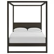 Maklaine Contemporary 4-Post Canopy Platform Bed in Smoked Oak