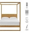 Maklaine Modern / Contemporary 4-Post Canopy Platform Bed in Oak