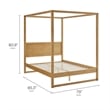 Maklaine Modern / Contemporary 4-Post Canopy Platform Bed in Oak