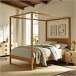 Maklaine Modern / Contemporary 4-Post Canopy Platform Bed in Oak
