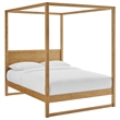 Maklaine Modern / Contemporary 4-Post Canopy Platform Bed in Oak