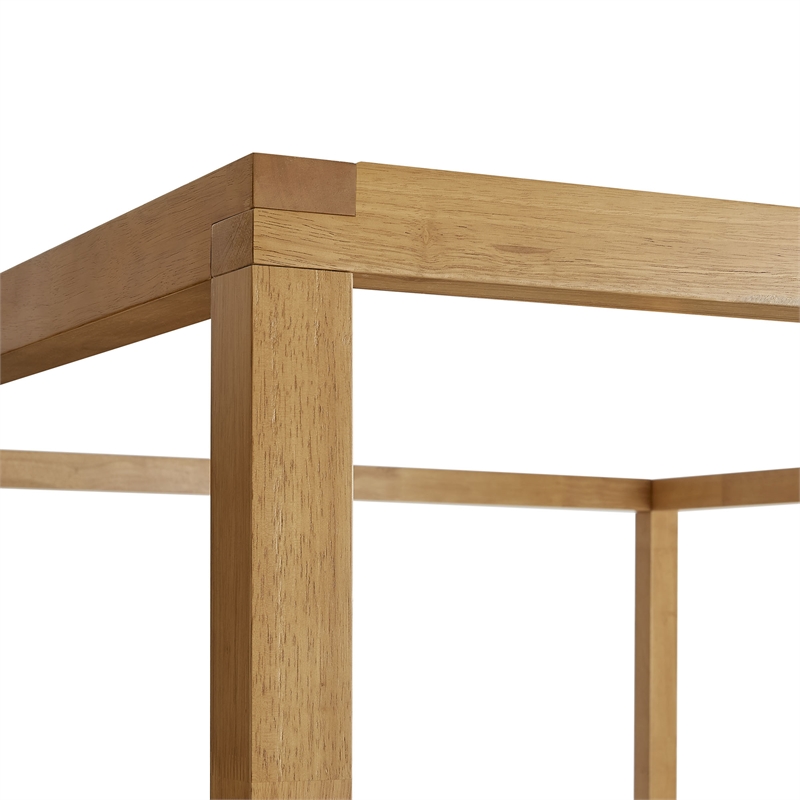 Maklaine Modern / Contemporary 4-Post Canopy Platform Bed in Oak