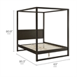 Maklaine Contemporary 4-Post Canopy Platform Bed in Smoked Oak