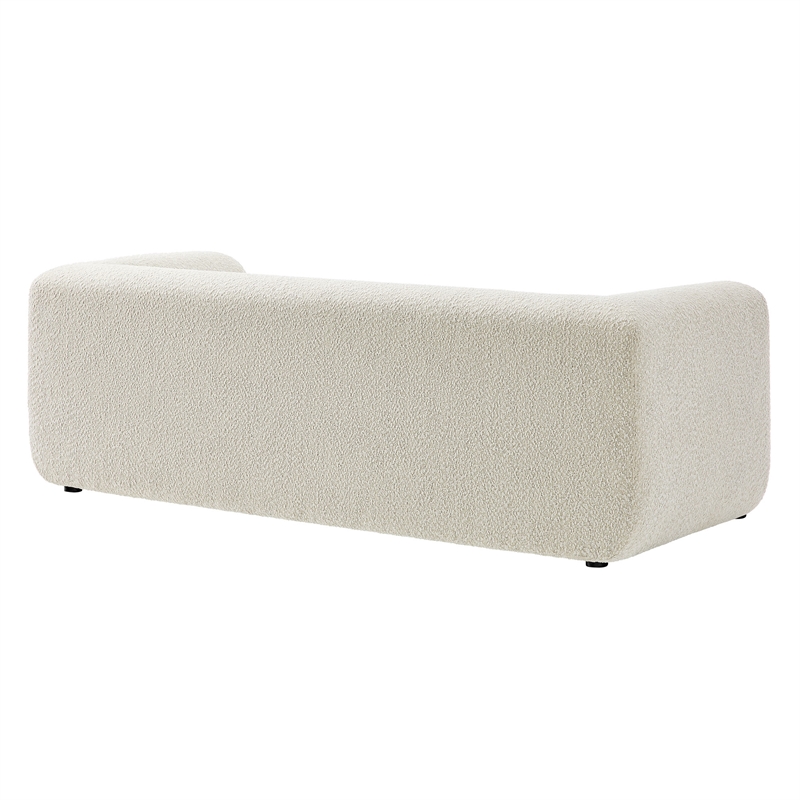 Maklaine Contemporary Boucle Fabric Upholstered Sofa in Pearl