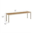 Maklaine Modern / Contemporary Dining Set with Benches in Natural