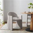 Maklaine Contemporary Upholstered Fabric Dining Armchair in Linen