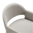 Maklaine Contemporary Upholstered Fabric Dining Armchair in Linen