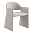 Maklaine Contemporary Upholstered Fabric Dining Armchair in Linen