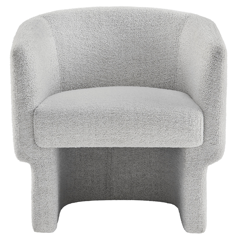 Maklaine Boucle Fabric Upholstered Accent Chair in Newsprint