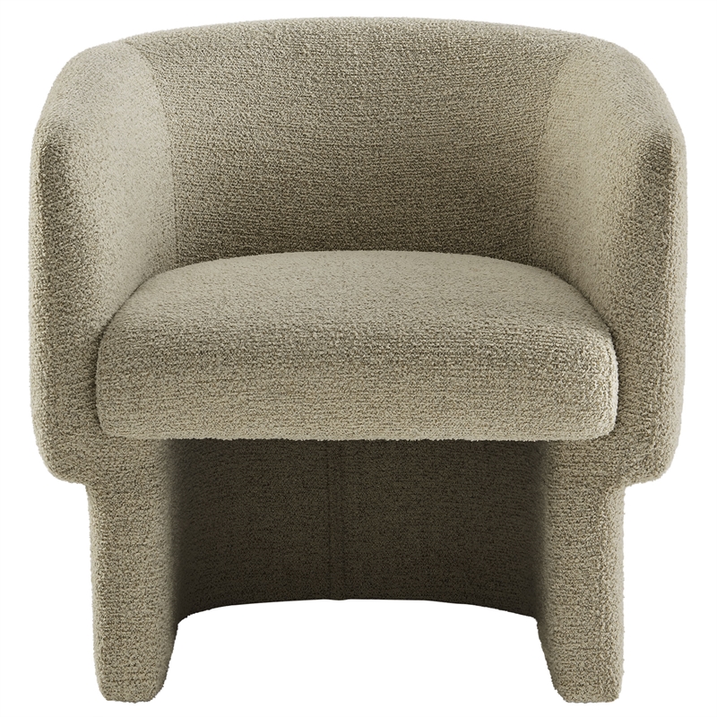 Maklaine Contemporary Boucle Fabric Upholstered Accent Chair in Cork