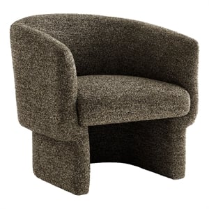 Maklaine Contemporary Boucle Fabric Upholstered Accent Chair in Antique