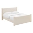 Maklaine Contemporary Performance Velvet Queen Platform Bed in Alabaster