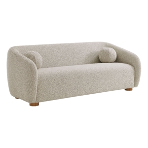 Maklaine Contemporary Upholstered 85&quot Chenille Fabric Sofa in Dove Gray
