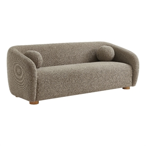 Maklaine Contemporary Upholstered 85&quot Chenille Fabric Sofa in Taupe