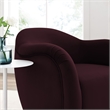 Maklaine Contemporary Performance Velvet Swivel Armchair in Mulberry