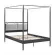 Maklaine 4-Poster Canopy Metal Queen Platform Bed in Charcoal
