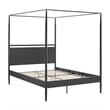 Maklaine 4-Poster Canopy Metal Queen Platform Bed in Charcoal