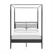 Maklaine 4-Poster Canopy Metal Full Platform Bed in Charcoal