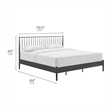 Maklaine Contemporary Spindle Metal King Platform Bed in Charcoal