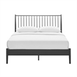 Maklaine Contemporary Spindle Metal Queen Platform Bed in Charcoal