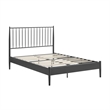 Maklaine Contemporary Spindle Metal Full Platform Bed in Charcoal