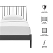 Maklaine Contemporary Spindle Metal Twin Platform Bed in Charcoal