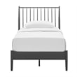Maklaine Contemporary Spindle Metal Twin Platform Bed in Charcoal