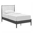 Maklaine Contemporary Spindle Metal Twin Platform Bed in Charcoal