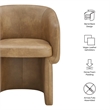Maklaine Contemporary Back Vegan Leather Dining Chair in Toast
