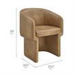 Maklaine Contemporary Back Vegan Leather Dining Chair in Toast