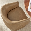 Maklaine Contemporary Back Vegan Leather Dining Chair in Toast