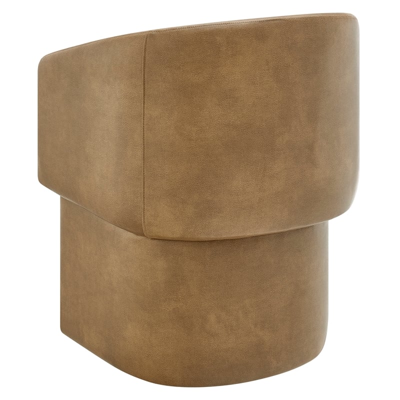 Maklaine Contemporary Back Vegan Leather Dining Chair in Toast