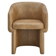 Maklaine Contemporary Back Vegan Leather Dining Chair in Toast