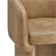 Maklaine Contemporary Back Vegan Leather Dining Chair in Toast