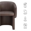 Maklaine Contemporary Back Vegan Leather Dining Chair in Espresso
