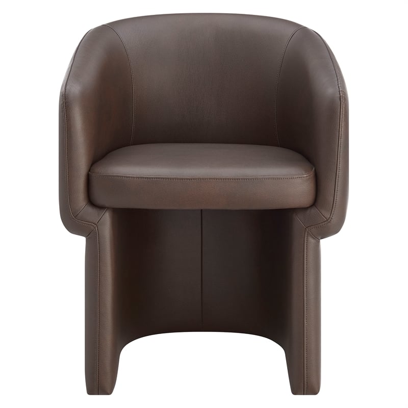Maklaine Contemporary Back Vegan Leather Dining Chair in Espresso