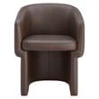 Maklaine Contemporary Back Vegan Leather Dining Chair in Espresso