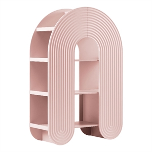 Maklaine Modern / Contemporary 58&quot Arched Bookshelf in Soft Pink