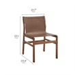 Maklaine Contemporary Leather Dining Side Chair in Nutmeg Brown