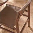 Maklaine Contemporary Leather Dining Side Chair in Nutmeg Brown