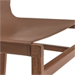 Maklaine Contemporary Leather Dining Side Chair in Nutmeg Brown