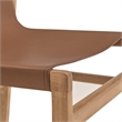 Maklaine Contemporary Leather Dining Side Chair in Chestnut Tan